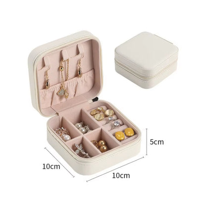 2022 Jewelry Organizer Display Travel Jewellery Case Boxes Travel Portable Jewelry Box Leather Storage Organizer Earring Holder