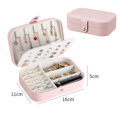 2022 Jewelry Organizer Display Travel Jewellery Case Boxes Travel Portable Jewelry Box Leather Storage Organizer Earring Holder