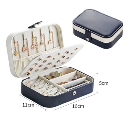 2022 Jewelry Organizer Display Travel Jewellery Case Boxes Travel Portable Jewelry Box Leather Storage Organizer Earring Holder