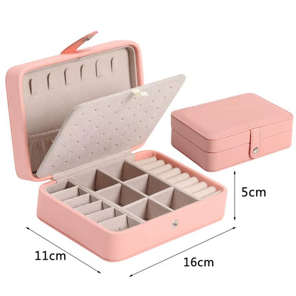 2022 Jewelry Organizer Display Travel Jewellery Case Boxes Travel Portable Jewelry Box Leather Storage Organizer Earring Holder