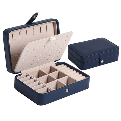 2022 Jewelry Organizer Display Travel Jewellery Case Boxes Travel Portable Jewelry Box Leather Storage Organizer Earring Holder