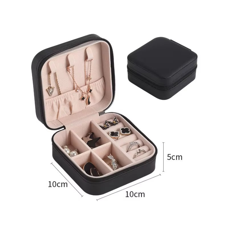 2022 Jewelry Organizer Display Travel Jewellery Case Boxes Travel Portable Jewelry Box Leather Storage Organizer Earring Holder