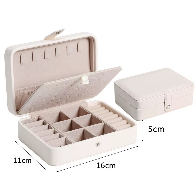 2022 Jewelry Organizer Display Travel Jewellery Case Boxes Travel Portable Jewelry Box Leather Storage Organizer Earring Holder