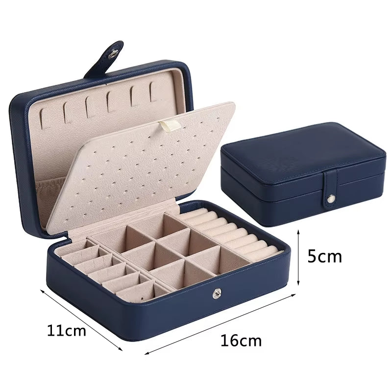 2022 Jewelry Organizer Display Travel Jewellery Case Boxes Travel Portable Jewelry Box Leather Storage Organizer Earring Holder